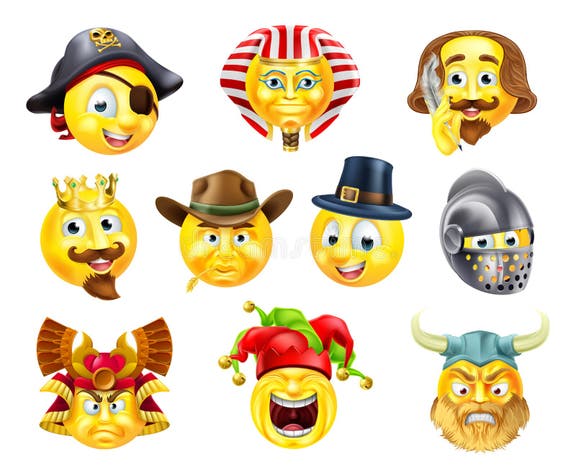Emoji Emoticon History Set Stock Illustrations – 56 Emoji Emoticon ...