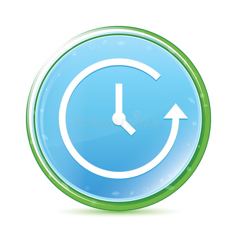 History icon natural aqua cyan blue round button stock illustration History icon natural aqua cyan blue round button stock illustration