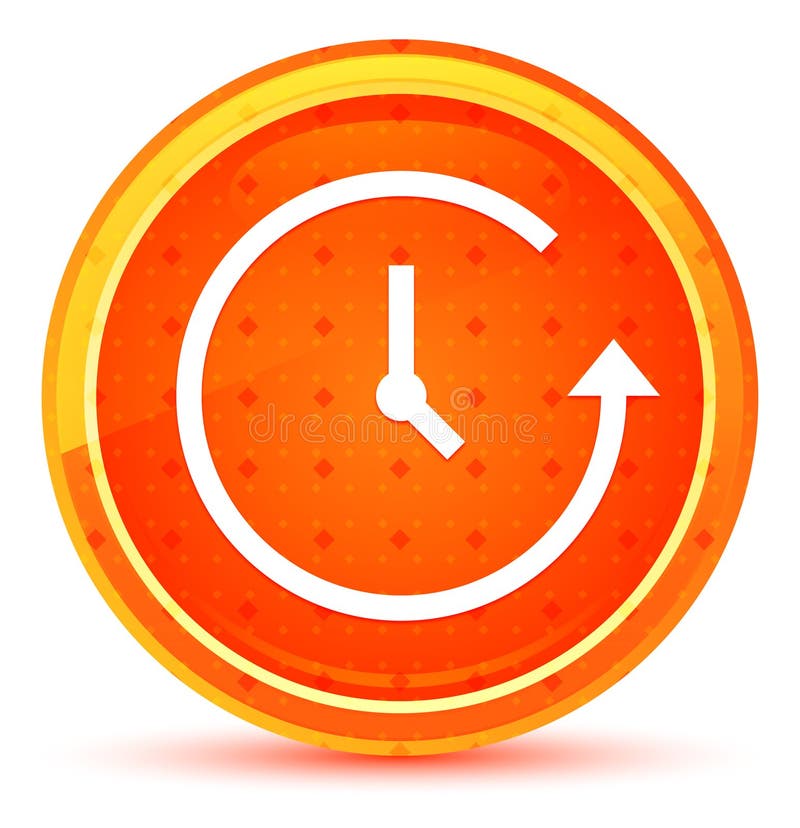 History icon natural orange round button stock illustration