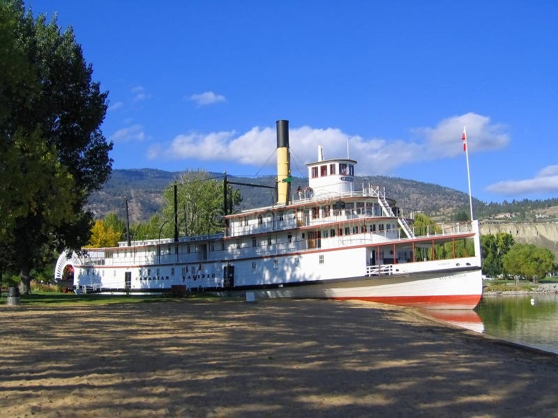 Historyczna kanadyjska sterylna pacyficzna SS Sicamous przy jeziorze Okanagan, Penticton, Kolumbia Brytyjska, Kanada obraz royalty free