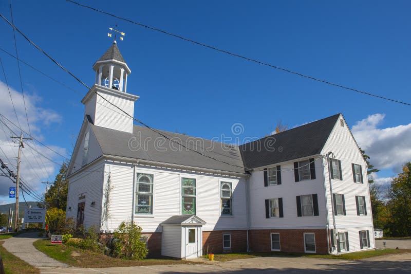 Historyczne centrum miasta Moultonboro New Hampshire USA obraz royalty free