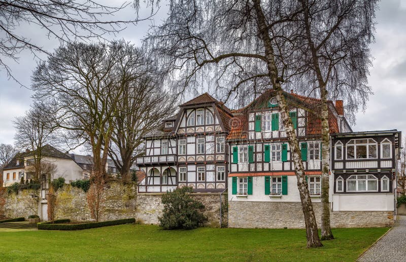 Historyczni ryglowi domy, Paderborn, Niemcy zdjęcie stock