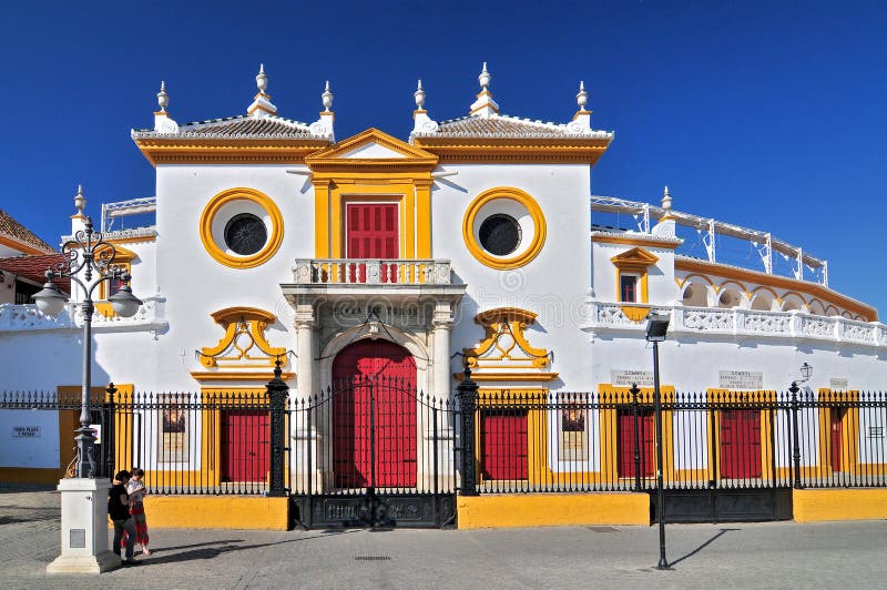 Hiszpania, Andalusia, Sevilla, Placu De Toros de los angeles Real Maestranza De Caballeria de Sevilla fotografia stock Hiszpania, Andalusia, Sevilla, Placu De Toros de los angeles Real Maestranza De Caballeria de Sevilla fotografia stock