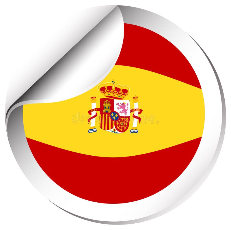 Hiszpania Flaga Na Round Odznace Ilustracja Wektor ...