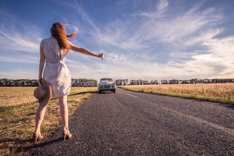 Hitchhike stock photo. Image of adult, girl, female, opportunity 2810978