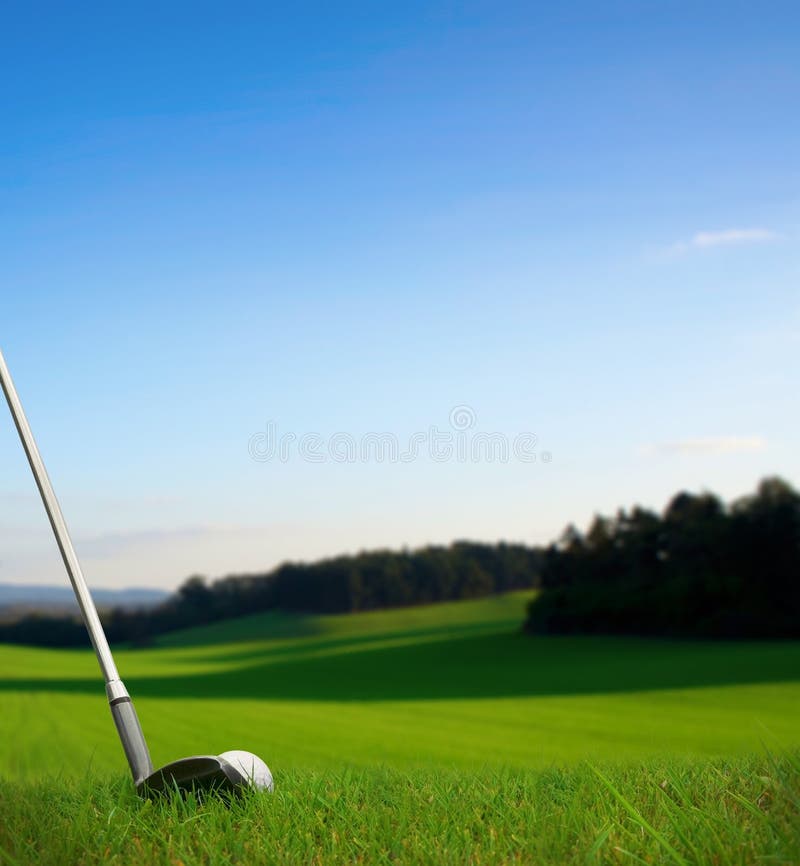 Hitting Golf Ball Over Lake Stock Photo Image of exercise, field