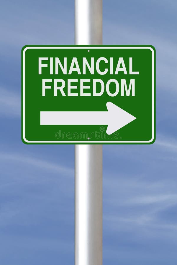 A modified one way street sign on Financial Freedom. A modified one way street sign on Financial Freedom