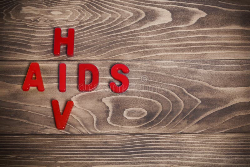 HIV AIDS red letters