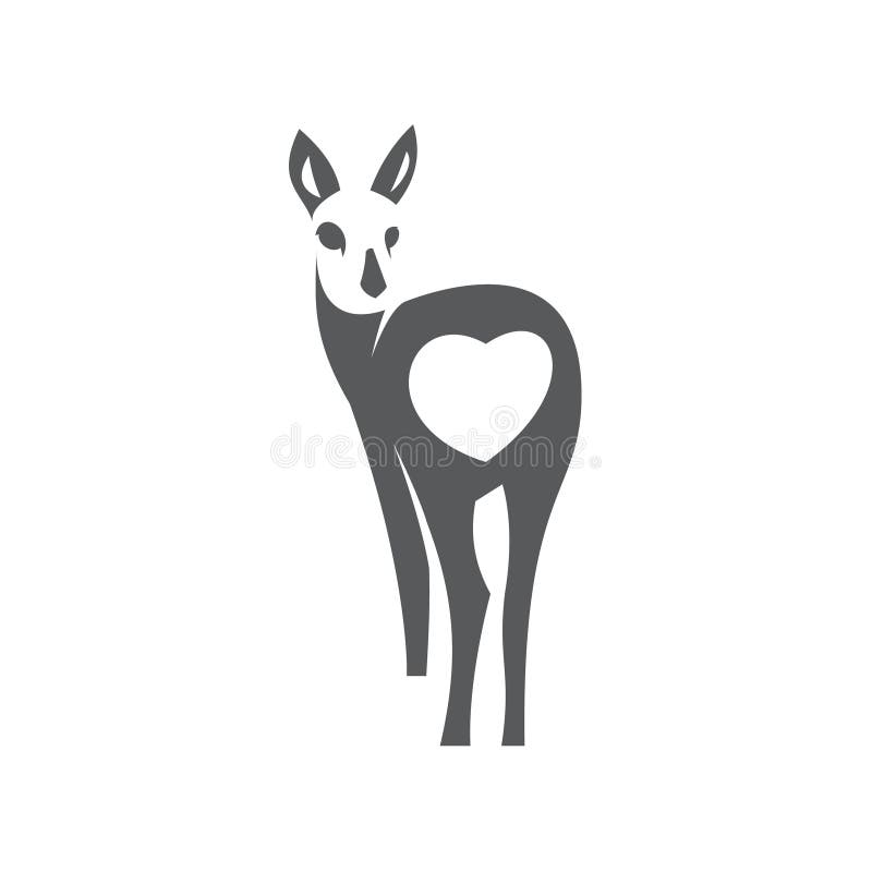 Hjortar i minimalismstilsymbol sänker den monokromma illustrationen vektor illustrationer Hjortar i minimalismstilsymbol sänker den monokromma illustrationen vektor illustrationer