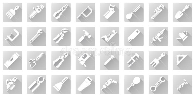 Hjälpmedelsymbolsuppsättning stock illustrationer Hjälpmedelsymbolsuppsättning stock illustrationer