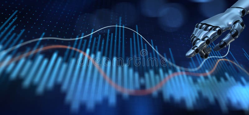 Hjälpstyrd datainteraktion och analys visualisering 3d-rendering stock illustrationer