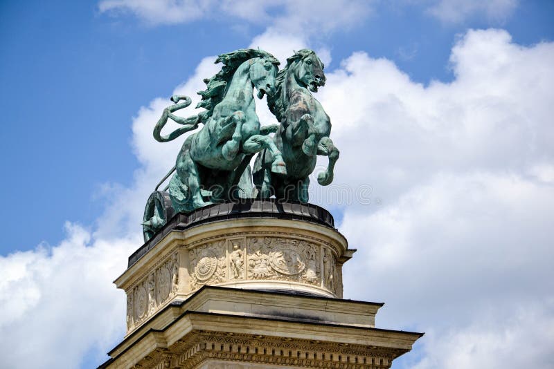 Hjältar kvadrerar - Budapest, Ungern royaltyfria bilder Hjältar kvadrerar - Budapest, Ungern royaltyfria bilder