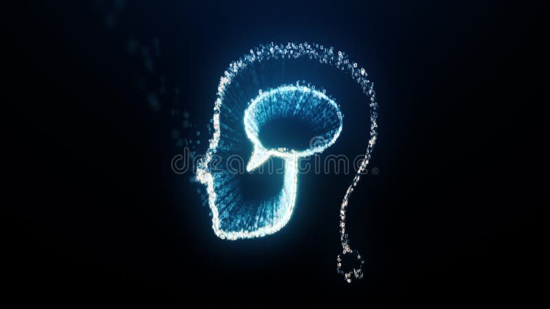 Hjärna i huvudet i en form av talbubbla