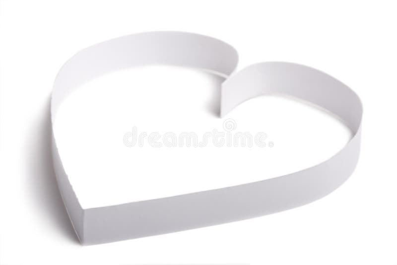 Hjärta isolerad paper enkel symbolwhite royaltyfri fotografi
