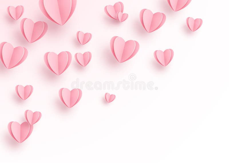 Hjärtabakgrund med ljus - hjärtor för rosa färgpapperssnitt Förälskelsemodell för grafisk design för rörelse, valentindagkort, mo vektor illustrationer