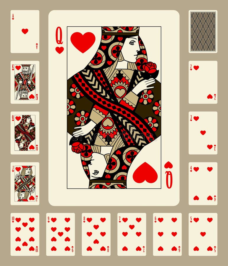 Hjärtadräkt som spelar kort