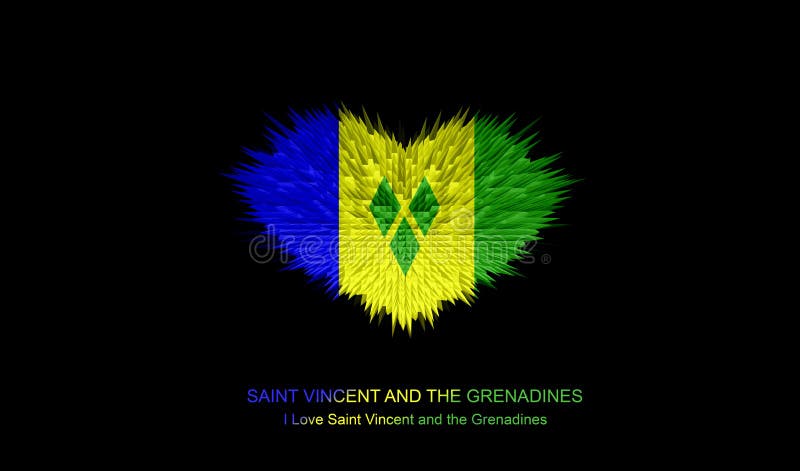 Hjärtan av den Saint Vincent och Grenadinerna flaggan vektor illustrationer Hjärtan av den Saint Vincent och Grenadinerna flaggan vektor illustrationer