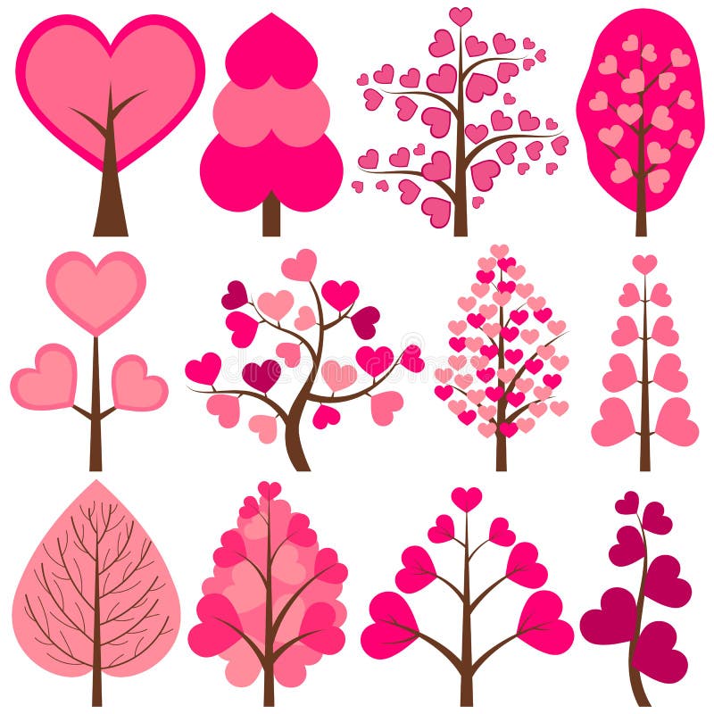 Hjärtaträd royaltyfri illustrationer Hjärtaträd royaltyfri illustrationer