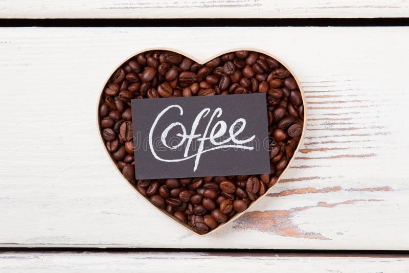 Hjärtkaffeplanläggning. arkivbild
