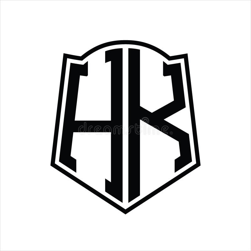 HK Logo Monogram with Shield Shape Outline Design Template Stock Vector ...