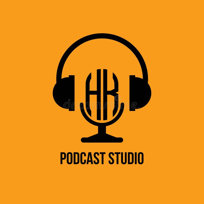 HK Monogram Hoofdtelefoon en Microfoon Stijl royalty-vrije illustratie