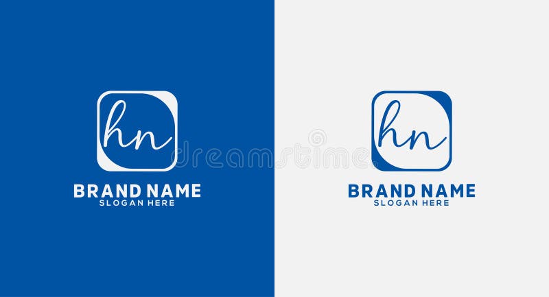 Hn Letter Handwriting Signature Logo hn Logo hn icon Design stock illustration