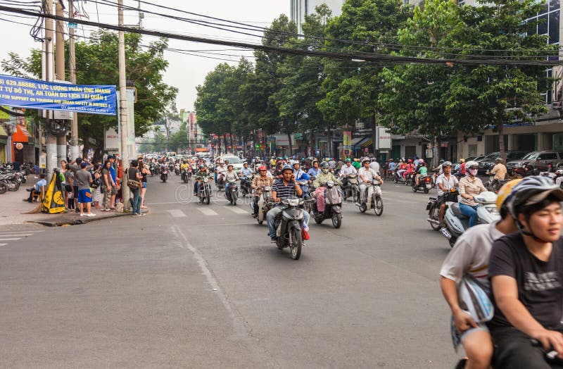 Crossing Street Ho Chi Minh, Vietnam Editorial Photo - Image of