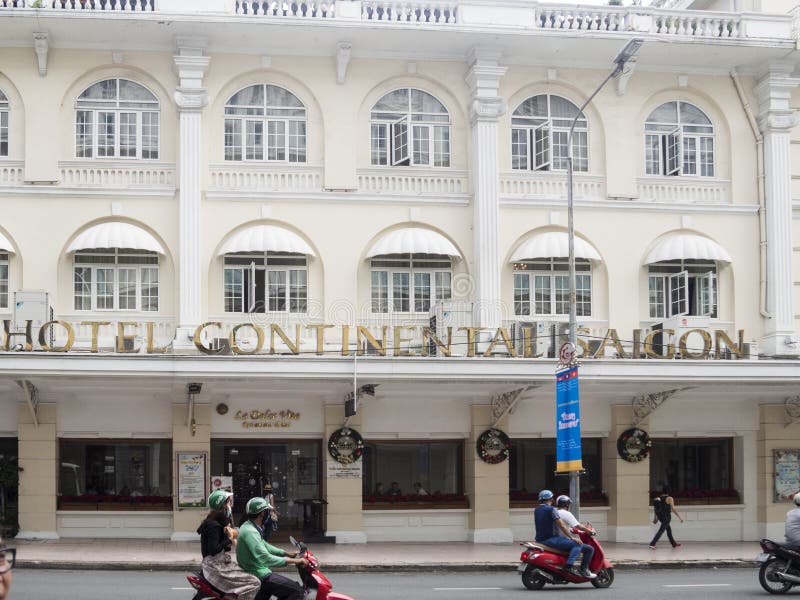 Ho Chi Minh, Vietnam - December 16, het Hotel Continentale Saigo van 2017 royalty-vrije stock afbeelding Ho Chi Minh, Vietnam - December 16, het Hotel Continentale Saigo van 2017 royalty-vrije stock afbeelding