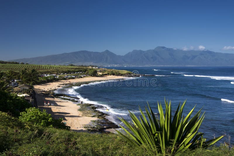 Ho'okipa Beach Park, famous surf spot on the north shore of Maui, Hawaii. Ho'okipa Beach Park, famous surf spot on the north shore of Maui, Hawaii