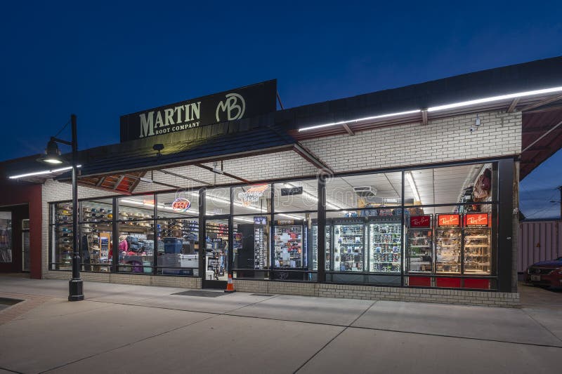 Evening View of Martin Boot Company in Hobbs, New Mexico Editorial