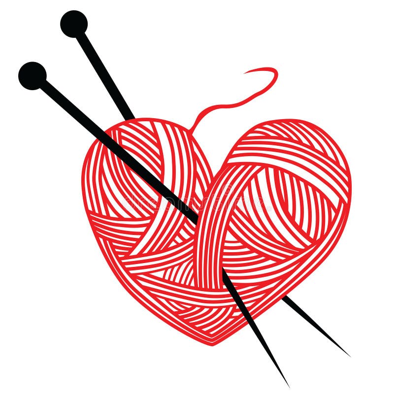 Hobbyen för isolater för hjärtaullstickan handcraft logo