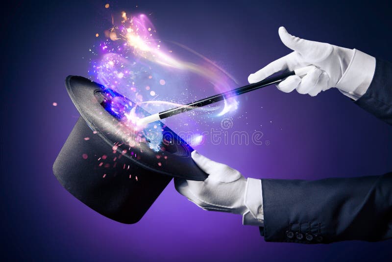 Hochauflösendes Bild der Magierhand mit magischem Stab stockbilder Hochauflösendes Bild der Magierhand mit magischem Stab stockbilder