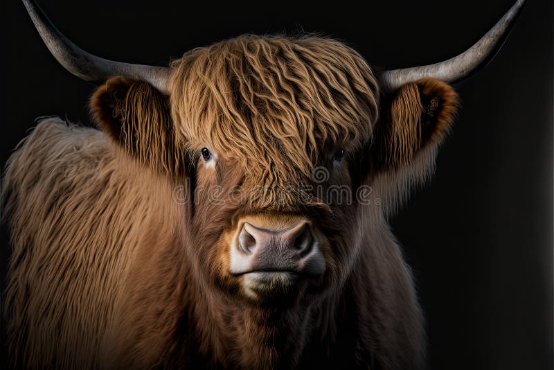 Hochland-Viehportrait ai-erzeugte Abbildung stock abbildung