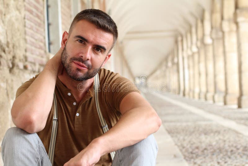 Mann, Der Haustierallergiesymptome Hat Laufende Nase, Asthma Stockbild