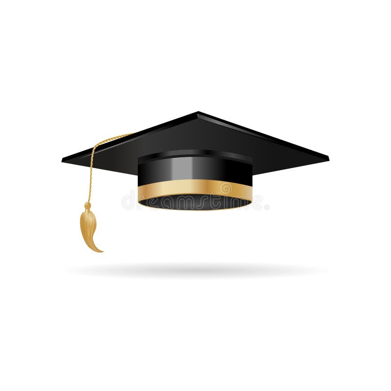 Hochschulabsolventen Oberschule oder Universitätsabschluss isoliertes Design auf weißem Hintergrund. Hochschulabschluss oder Universitätsobergrenze auf weißem Grund