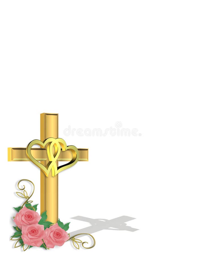 Hochzeits-Einladungs-Christ-Kreuz lizenzfreie abbildung Hochzeits-Einladungs-Christ-Kreuz lizenzfreie abbildung