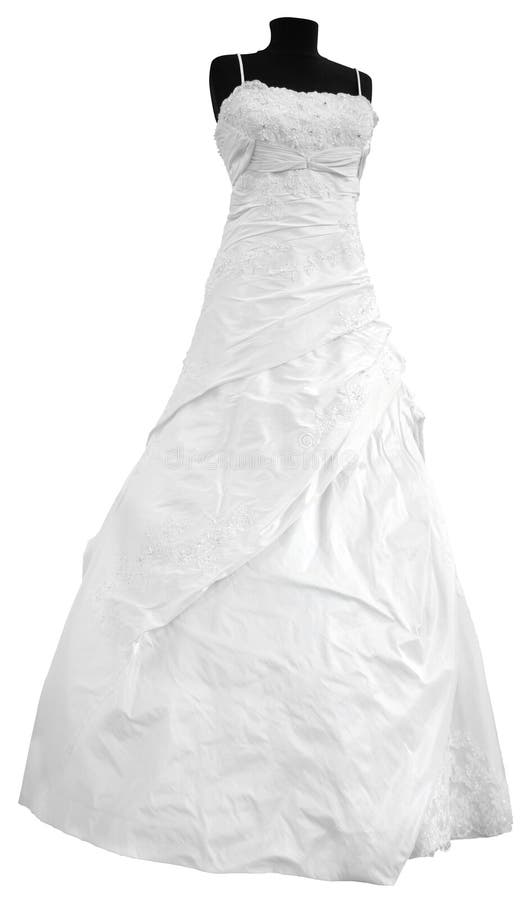 Modern white wedding dress isolated on white background. Modern white wedding dress isolated on white background