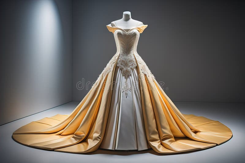 Hochzeitskleid auf einem Mannequin. ai generative vektor abbildung