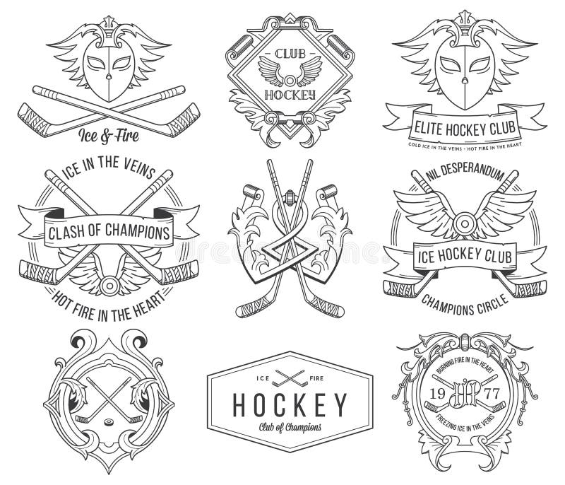 Hockey Badges and Lables Vol.1 Stock Illustration Illustration of