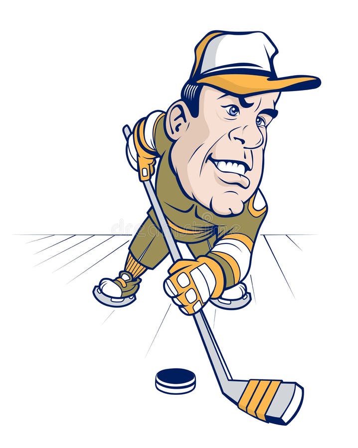 Hockey cartoon character man