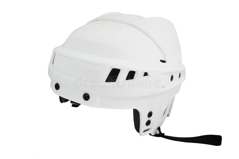 Classic White Ice Hockey Helmet with Glass Visor Stock Illustration
