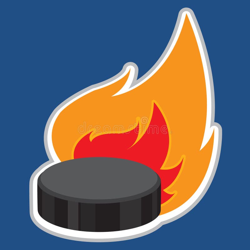 Realistic Ice Hockey Puck In Fire. Burning Hockey Puck On Transparent  Background. Vector #2683147