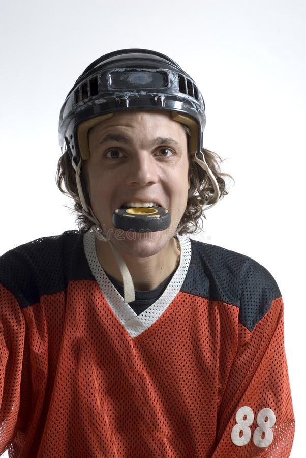Hockey Puck in MouthVetical Stock Image Image of opposition, sports 5801159
