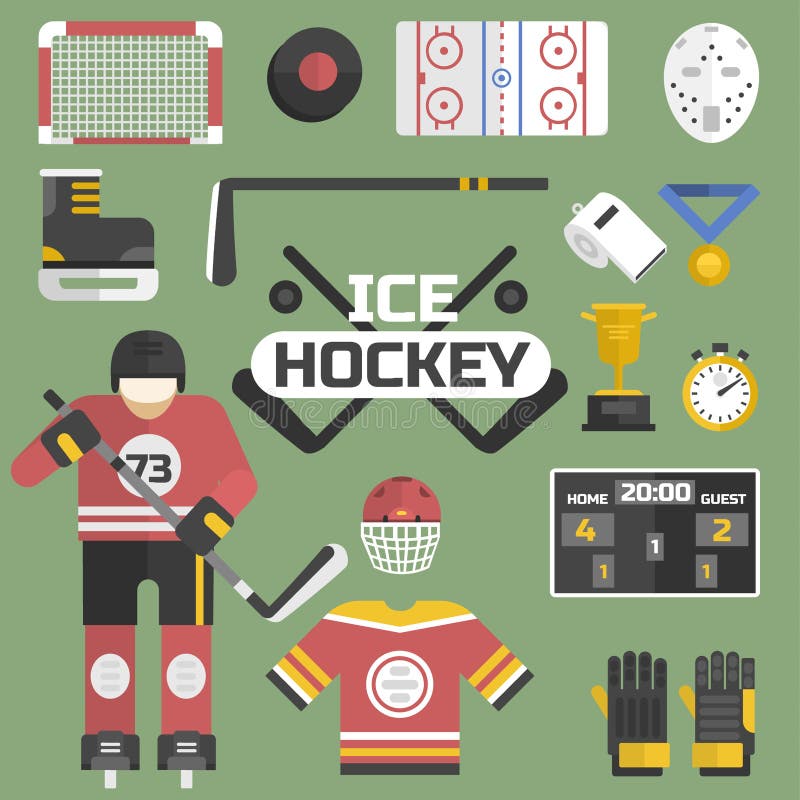 Hockey sport icons equipment and player design vector illustration. vector illustration Hockey sport icons equipment and player design vector illustration. vector illustration