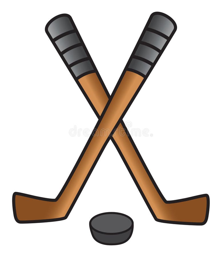 Hockey Puck And Stick  Great PowerPoint ClipArt for Presentations