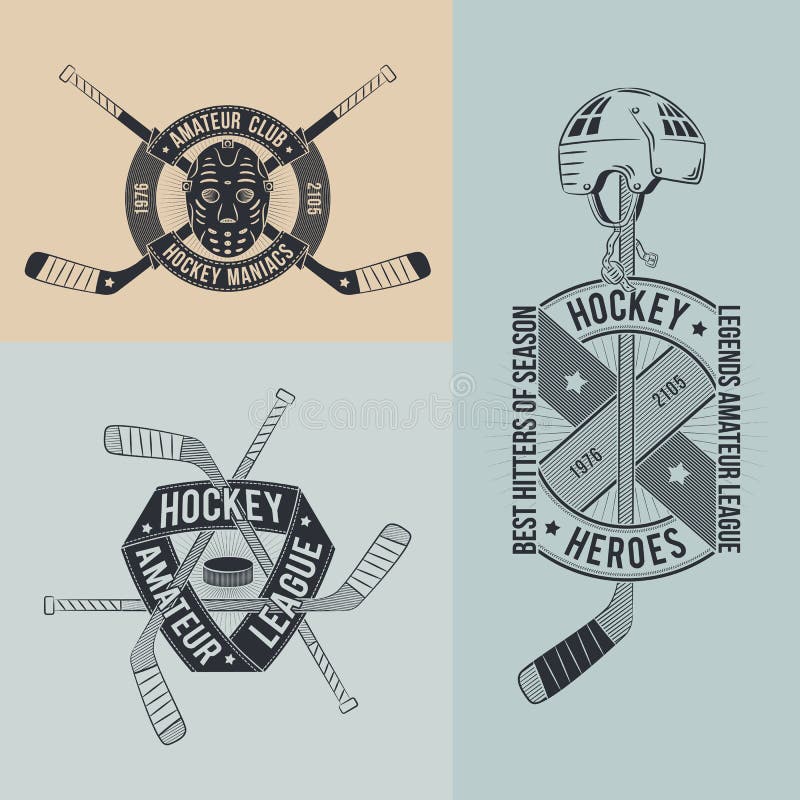 Hockeylogo stock illustrationer Hockeylogo stock illustrationer