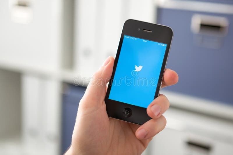 HODONIN CZECH REPUBLIC - APRIL 7: Twitter is an online social ne stock photography HODONIN CZECH REPUBLIC - APRIL 7: Twitter is an online social ne stock photography