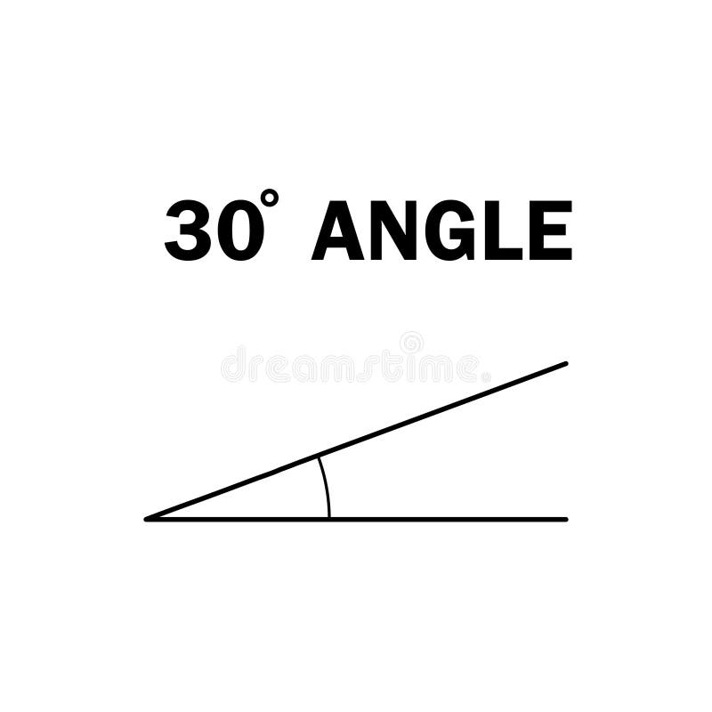 G grijnzend drempel Hoek Van 30 Graden. Geometrische Wiskundige Hoek Met Pijlvectorpictogram  Geïsoleerd Op Witte Achtergrond. Educatief Leermateriaal Vector Illustratie  - Illustration of systeem, leren: 228236920