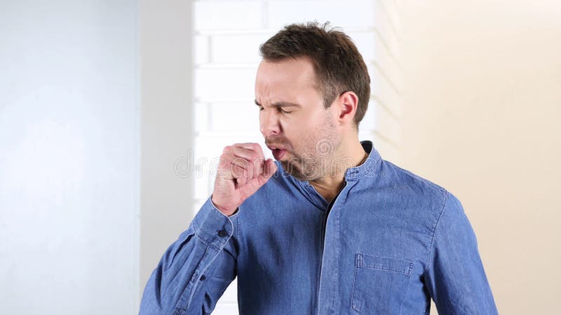 Hoest, Hoestende Midden Oude Mens, royalty-vrije stock afbeelding Hoest, Hoestende Midden Oude Mens, royalty-vrije stock afbeelding
