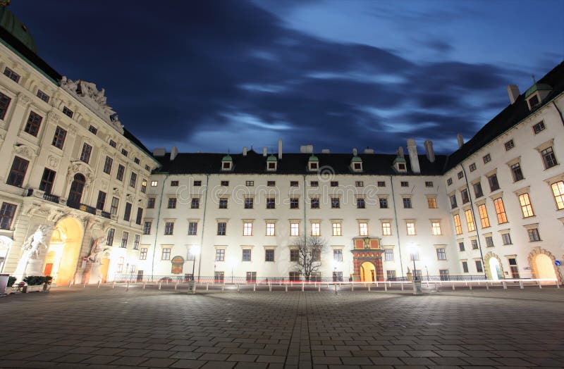 Hofburg Imperial Palace at night - Vienna royalty free stock images Hofburg Imperial Palace at night - Vienna royalty free stock images